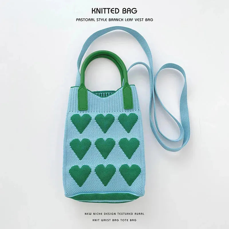 Love Mini Knit Shoulder Crossbody Bag - Bellarte Enchanté Love Mini Knit Shoulder Crossbody Bag